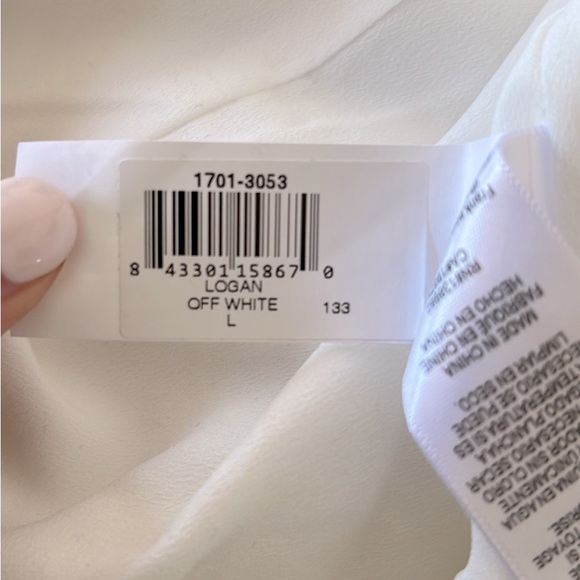 DRESS THE POPULATION Logan White Off The Shoulder Dress Gown size large - Picture 8 of 9